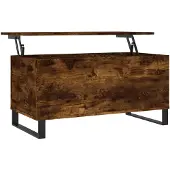 vidaXL Salontafel 90x44,5x45 cm bewerkt hout gerookt eikenkleurig