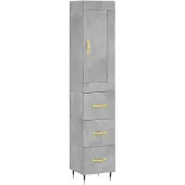 vidaXL Hoge kast 34,5x34x180 cm bewerkt hout betongrijs