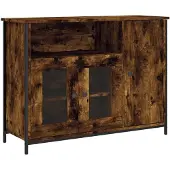 vidaXL Dressoir 100x35x75 cm bewerkt hout gerookt eikenkleurig