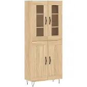 vidaXL Hoge kast 69,5x34x180 cm bewerkt hout sonoma eikenkleurig