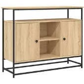 vidaXL Dressoir 100x35x80 cm bewerkt hout sonoma eikenkleurig