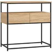 vidaXL Consoletafel Sonoma Eiken 75x40x75 cm Bewerkt Hout