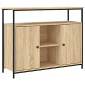 vidaXL Dressoir Sonoma Eiken 100x35x80 cm Bewerkt Hout