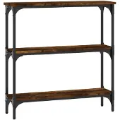vidaXL Wandtafel 75x22,5x75 cm bewerkt hout gerookt eikenkleurig