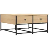 vidaXL Salontafel 80x80x40 cm bewerkt hout sonoma eikenkleurig