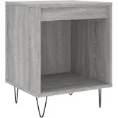 vidaXL Nachtkastje 40x35x50 cm bewerkt hout grijs sonoma eikenkleurig