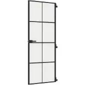 vidaXL Binnendeur smal 76x201,5 cm gehard glas en aluminium zwart