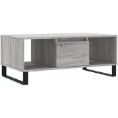 vidaXL Salontafel 90x50x36,5 cm bewerkt hout grijs sonoma