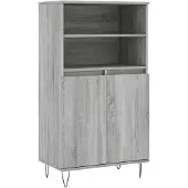 vidaXL Hoge kast 60x36x110 cm bewerkt hout grijs sonoma eikenkleurig
