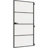 Super Merchant Binnendeur smal 102,5x201,5 cm gehard glas en aluminium zwart
