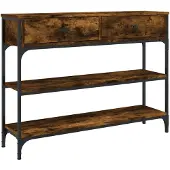 vidaXL Wandtafel 100x25x75 cm bewerkt hout gerookt eikenkleurig