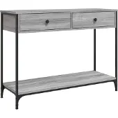 vidaXL Wandtafel 100x34,5x75 cm bewerkt hout grijs sonoma eikenkleurig