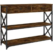 vidaXL Wandtafel 100x28x75 cm bewerkt hout gerookt eikenkleurig