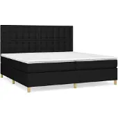 vidaXL Boxspring met matras stof zwart 200x200 cm