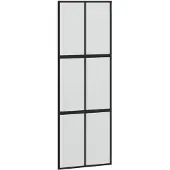 vidaXL Schuifdeur 76x205 cm gehard glas en aluminium zwart