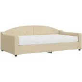 vidaXL Slaapbank met matras 100x200 cm stof crèmekleurig