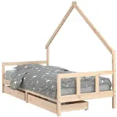 vidaXL Kinderbedframe 90x200 cm massief grenenhout