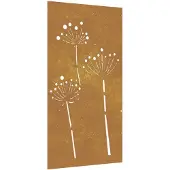 vidaXL Wanddecoratie tuin bloemenontwerp 105x55 cm cortenstaal