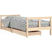 vidaXL Kinderbedframe met lades 80x200 cm massief grenenhout