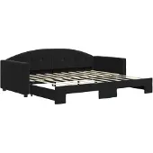 vidaXL Slaapbank met onderschuifbed 90x190 cm fluweel zwart