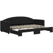vidaXL Slaapbank met onderschuifbed 80x200 cm fluweel zwart
