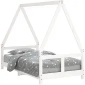 vidaXL Kinderbedframe 80x160 cm massief grenenhout wit