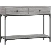 vidaXL Wandtafel 100x34,5x75 cm bewerkt hout grijs sonoma eikenkleurig