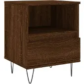 vidaXL Nachtkastje 40x35x50 cm bewerkt hout bruin eikenkleur