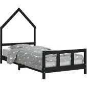 vidaXL Kinderbedframe 90x190 cm massief grenenhout zwart