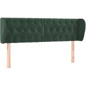 vidaXL Hoofdbord met randen 147x23x78/88 cm fluweel donkergroen