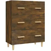 vidaXL Dressoir 70x34x90 cm bewerkt hout gerookt eikenkleurig