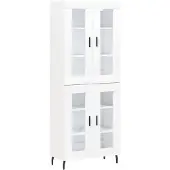 vidaXL Hoge kast 69,5x34x180 cm bewerkt hout wit
