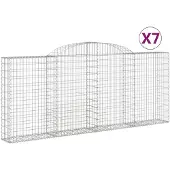 vidaXL Schanskorven 7 st gewelfd 300x30x120/140 cm ijzer