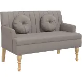 vidaXL Bankje met kussens 113x64,5x75,5 cm stof taupe