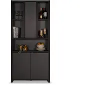 Bommel Wonen Wandkast Monza - 100 cm - Grijsbeige - 3 deuren, 5 vakken