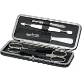 Erbe Manicure Clip-Top Case Range "Siena", black, 5 pcs. Make-up tassen 1 stuk