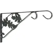 Nature Muurhaak / plantenhaak met bladermotief voor hanging basket van verzinkt staal groen antraciet 35 cm - Plantenbakhaken