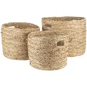 Clayre & Eef Bruine Mand (3) Ø 32*27/ Ø 26*22 / Ø 23*20 cm 6RO0513