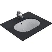 Ideal standard Connect onderbouwwastafel ovaal 55x39cm met overloop zonder kraangat wit