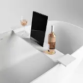 Mondiaz EASY Badplank 86cm solid surface kleur Talc