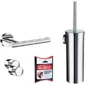 Smedbo SmartPacks HK2 Toilet Accessoireset - Chroom - Messing - Accessoires, Toilet accessoires, Toilet accessoires sets - 7391447092905