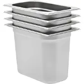 vidaXL Gastronormbakken 4 st GN 1/4 200 mm roestvrij staal