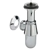 Viega bekersifon metaal verchroomd zonder muurbuis met rozet 1 1/4x1 1/4 - chroom (102555)