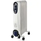 Nedis Mobiele Olieradiator | 800 / 1200 / 2000 W | 9 Vinnen | Instelbare thermostaat | 3 Warmte Standen | Omvalpreventie | Wit