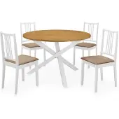 vidaXL 5-delige Eethoek MDF wit
