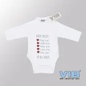 Vib - Rompertje (overslag) Luxe Katoen - Baby Rules (Wit) - Babykleertjes - romper - rompertjes - rompertjes met tekst - baby cadeau - baby aankondiging - overslagromper