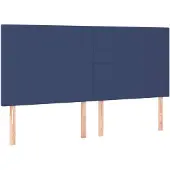 vidaXL Hoofdbord blauw 200x5x118/128 cm stof
