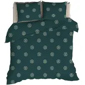 Romanette Dekbedovertrek Flocons Forestgreen Flanel-240 x 200 / 220 cm | Lits-Jumeaux