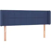 vidaXL Hoofdbord met randen 147x16x78/88 cm stof blauw