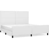 vidaXL Bedframe met hoofdbord kunstleer wit 160x200 cm